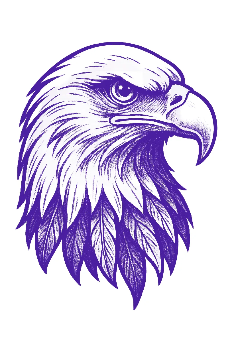 Bald eagle head tattoo stencil